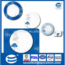 La decoración azul océano de 20pcs / 30pcs placas de vajilla de cerámica conjunto